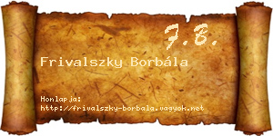 Frivalszky Borbála névjegykártya