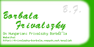 borbala frivalszky business card